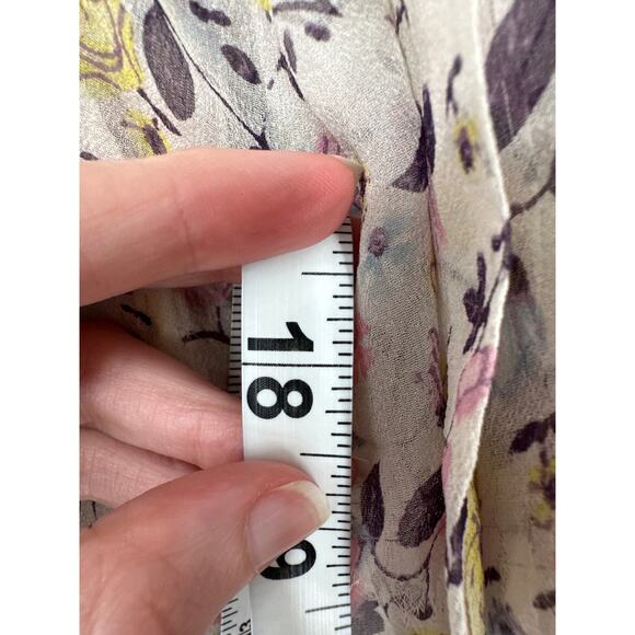 Rebecca Taylor Skirt XS Pink Floral Mini Cottage Y2K Fairy Ruffle Drop Waist - Picture 6 of 7